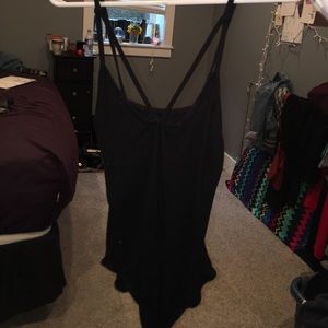scrappy black bodysuit